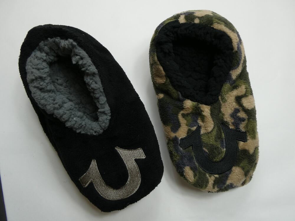 men's TRUE RELIGION 2 pack slipper sock set medium, 9-10, NEW